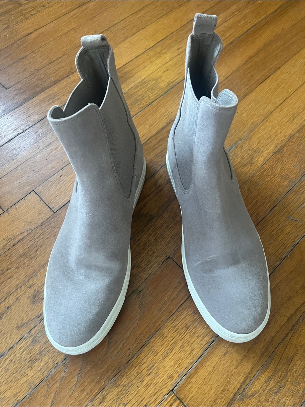Taupe Suede Chelsea Sneaker Boots